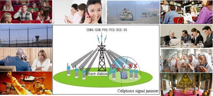 Cell phone blocker for office - 4 - 10 Bands High Power Signal Jammer , Signal Jamming Device For VIP Protection